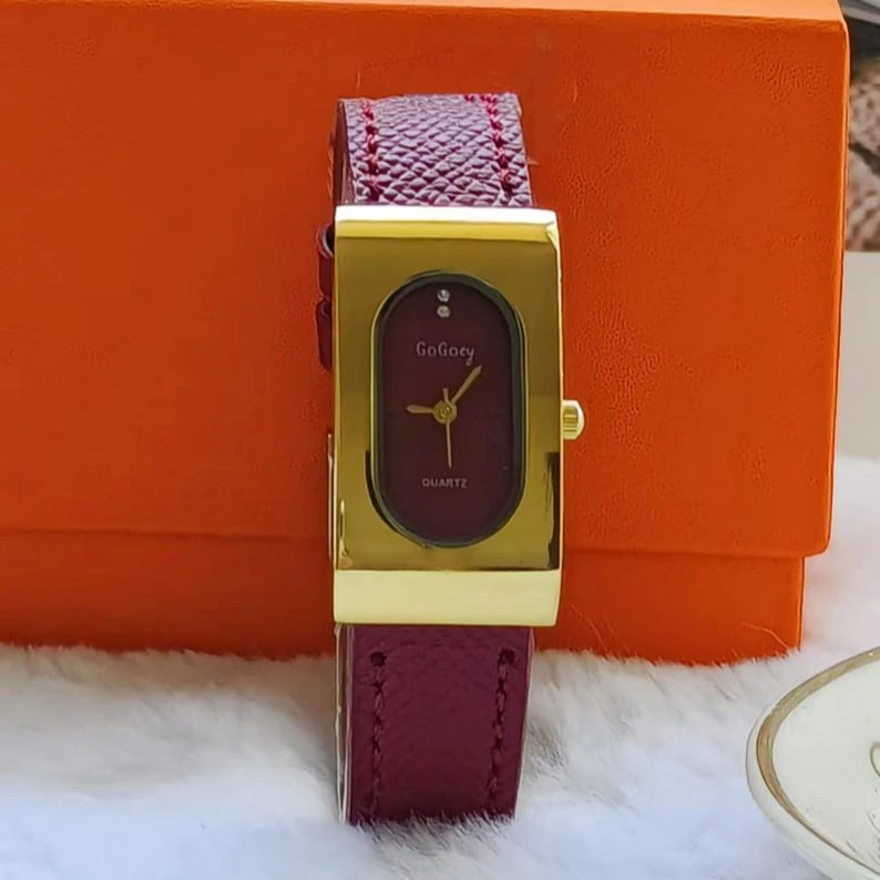 Luxury Watch With Leather Strap - หรูหราสุภาพสตรีแบรนด์นาฬิกาผู้หญิงแฟชั่นสี่เหลี่ยมผืนผ้า Dial ควอตซ์นาฬิกาสายหนังนาฬิกาข้อมือของขวัญ Dropshipping