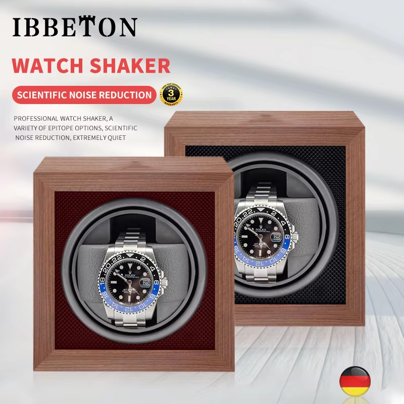 Luxury Watch Collection Box - IBBETON แบรนด์หรูนาฬิกาไม้ Winder High-End 1 สล็อตนาฬิกาอัตโนมัติกล่อง