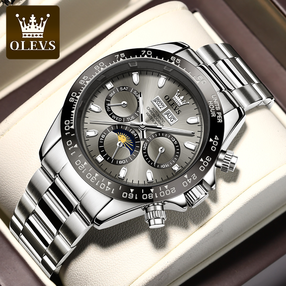 Chronograph Flyback Watch - OLEVS 6654 Luxury Mens นาฬิกา Chronograph