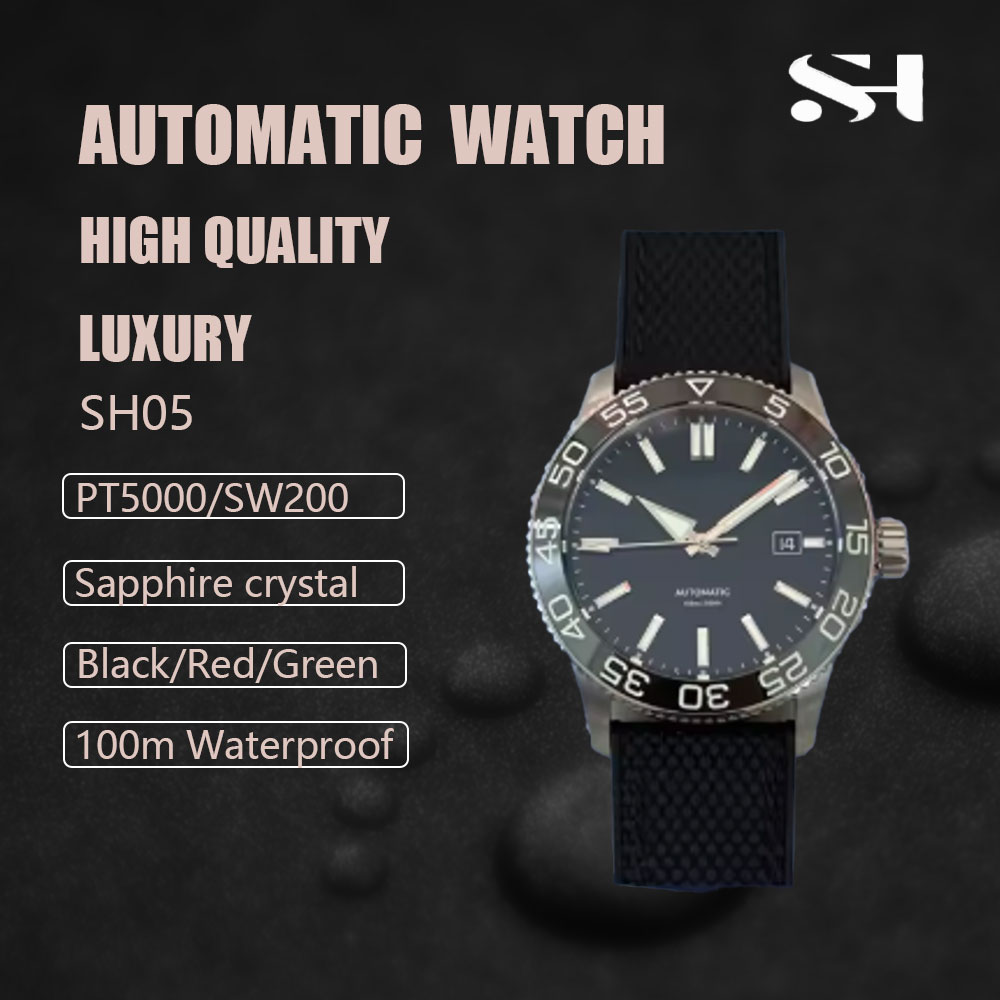 Cloisonne Enamel Dial - SH05 นาฬิกาหรูสำหรับผู้ชาย กันน้ำ 150 เมตร สไตล์นักดำน้ำมืออาชีพ