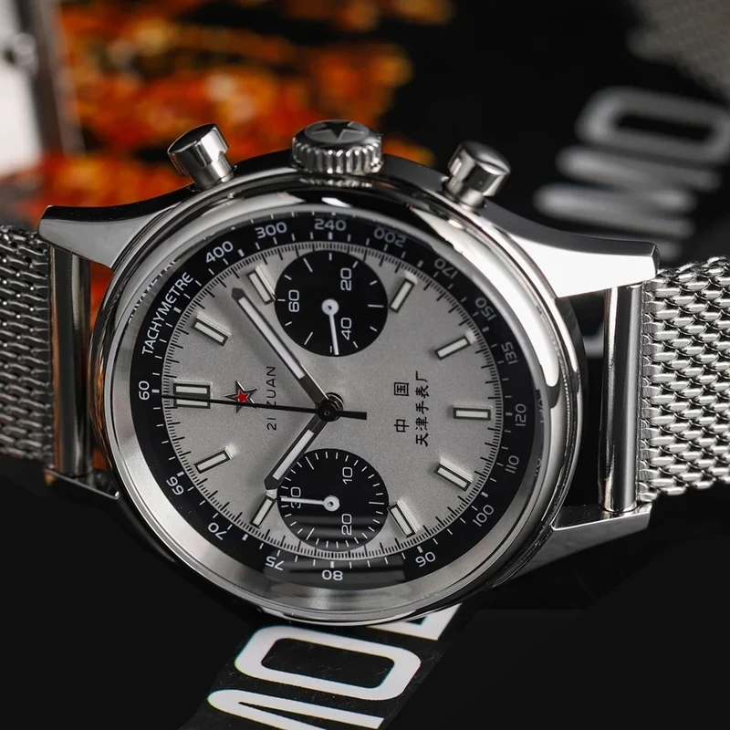 Chronograph Flyback Watch - 42 มม.จีนการบินChronographควอตซ์ 1963 นาฬิกาสําหรับชาย 21 Zuan