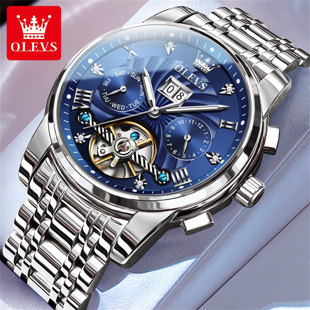 Luxury Watch Collection Box - นาฬิกา OLEVS 9910 ของแท้จากแบรนด์สำหรับผู้ชาย หรูหรา พร้อมกล่องของขวัญ