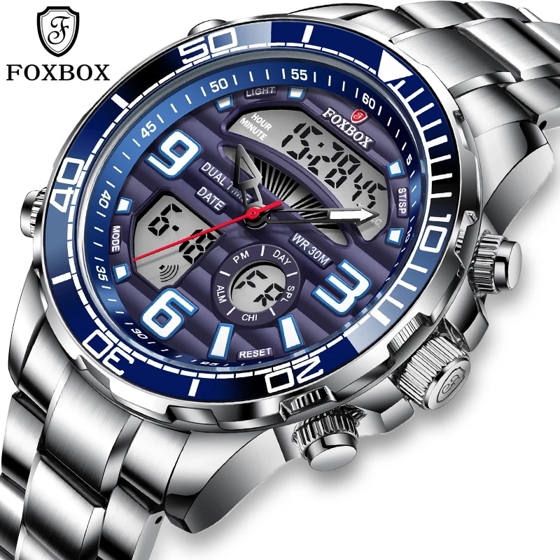 Luxury Watch Collection Box - 2024นาฬิกาดิจิตอลสำหรับผู้ชายแบรนด์หรูชั้นนำนาฬิกาข้อมือควอตซ์แนวสปอร์ตสุดหรูสำหรับผู้ชายนาฬิกา + กล่องเหล็กกันน้ำ
