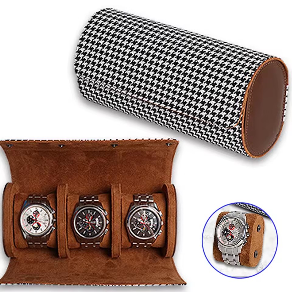 Luxury Watch Travel Case - กล่องใส่นาฬิกาแบบพกพา-1/2/3 ช่องสำหรับจัดเก็บและจัดระเบียบนาฬิกา-การจัดเก็บที่ปลอดภัยพร้อมหมอนรองแบบถอดได้และตัวแบ่งแบบแข็งแรง