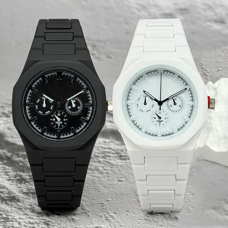 Luxury Watch Magazine - แบรนด์ที่มีชื่อเสียงนาฬิกาข้อมือแฟชั่นผู้หญิงสามตาปลอม นาฬิกาควอตซ์ สายพลาสติก นาฬิกาข้อมือสุภาพสตรี นาฬิกาหรูหรา