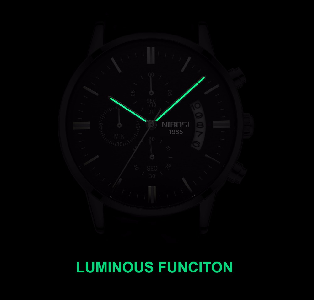 NIBOSI สแตนเลสสีดำนาฬิกาควอตซ์ - Luxury Watch Magazine บทวิจารณ์และราคา