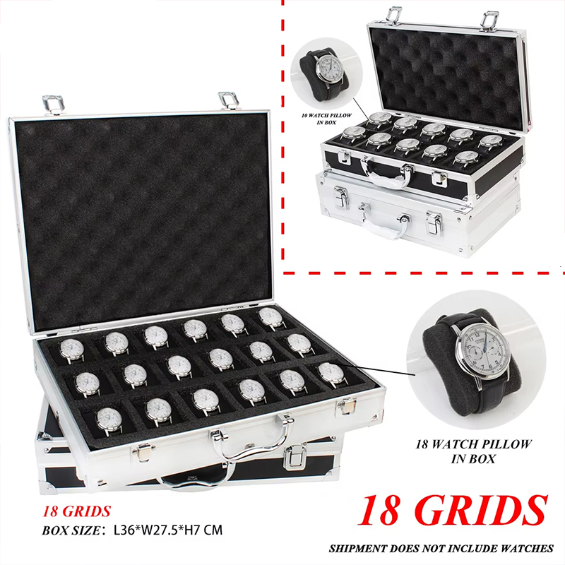 กล่องใส่นาฬิกาแบบพกพา 18 ช่อง  - Luxury Watch Collection Box บทวิจารณ์และราคา