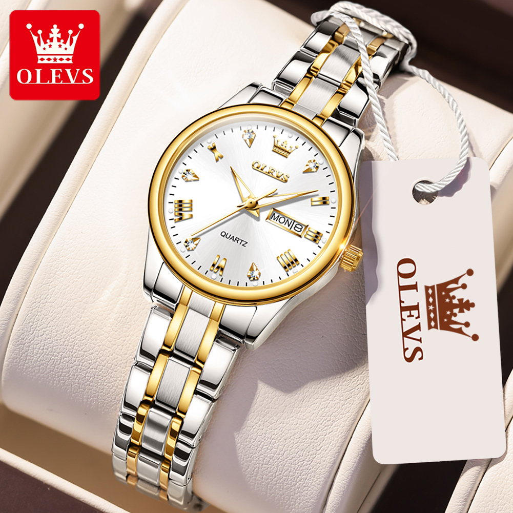 OLEVS 5563นาฬิกาควอตซ์ผู้หญิงแ - Luxury Watch With Leather Strap บทวิจารณ์และราคา