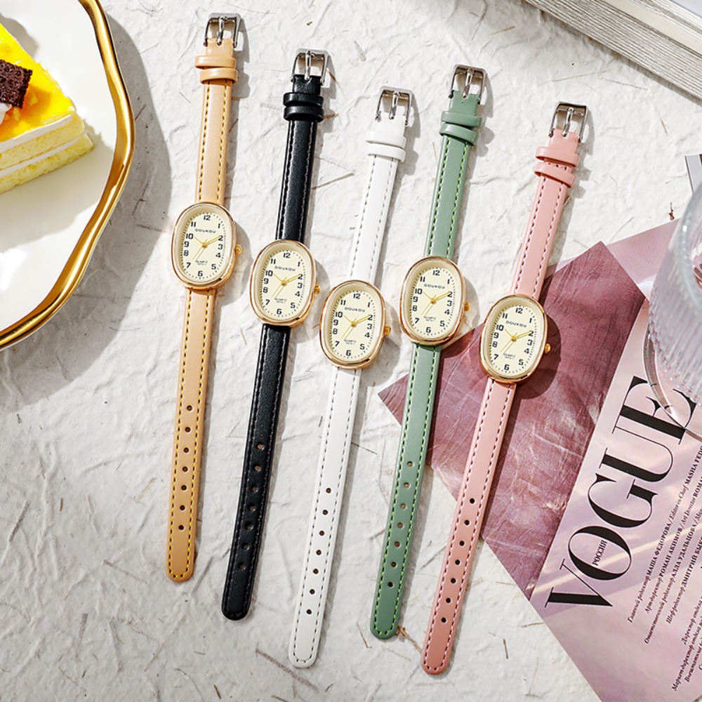 หรูหรารูปไข่ Dial นาฬิกาผู้หญิ - Luxury Watch With Leather Strap บทวิจารณ์และราคา