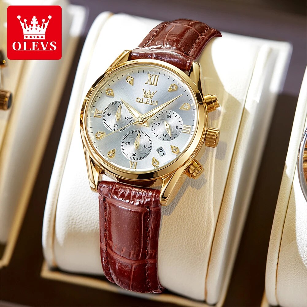 OLEVS 5523 นาฬิกาของผู้หญิงสาย - Luxury Watch With Leather Strap บทวิจารณ์และราคา