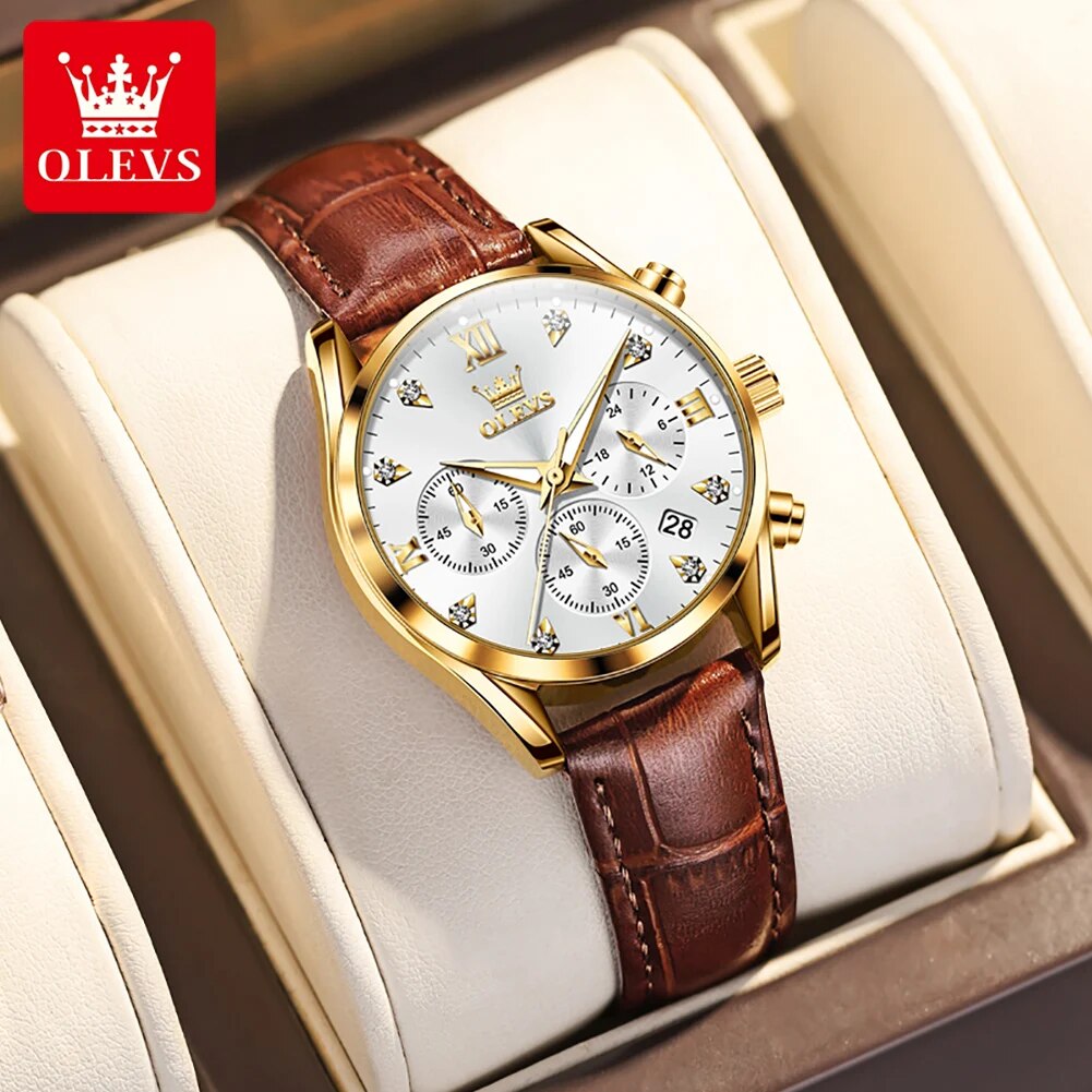 OLEVS 5523 นาฬิกาของผู้หญิงสาย - Luxury Watch With Leather Strap บทวิจารณ์และราคา