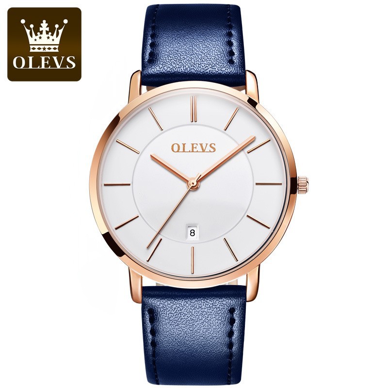 OLEVS นาฬิกาแฟชั่นบางเฉียบแบรน - Luxury Watch With Leather Strap บทวิจารณ์และราคา