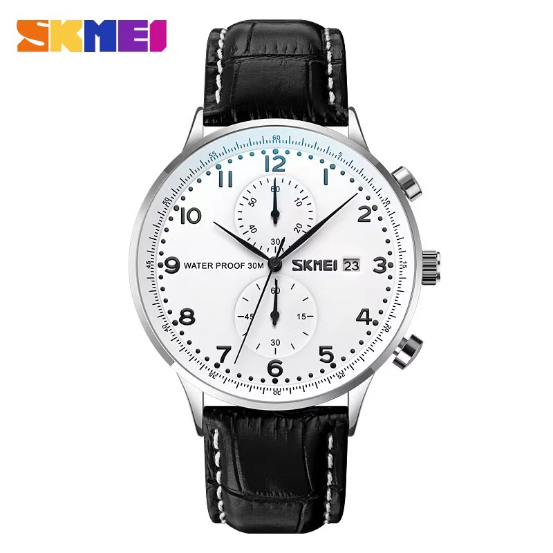 SKMEI 9301 Mens Top ยี่ห้อหรูห - Luxury Watch With Leather Strap บทวิจารณ์และราคา