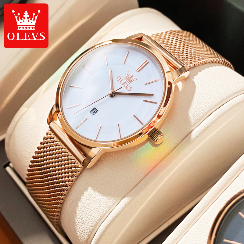 OLEVS นาฬิกาผู้หญิงควอตซ์นาฬิก - Luxury Watch With Leather Strap บทวิจารณ์และราคา