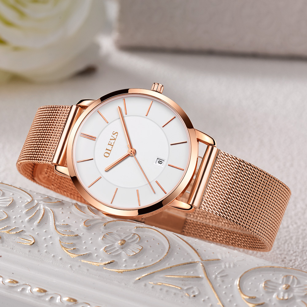 OLEVS นาฬิกาผู้หญิงควอตซ์นาฬิก - Luxury Watch With Leather Strap บทวิจารณ์และราคา