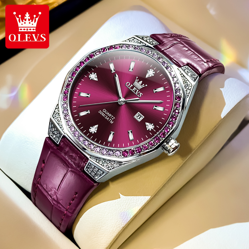 OLEVS Original ผู้หญิงนาฬิกาเพ - Luxury Watch With Leather Strap บทวิจารณ์และราคา