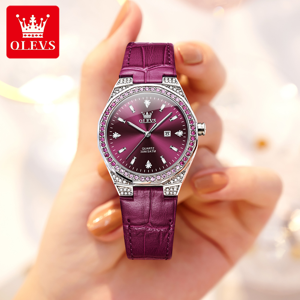 OLEVS Original ผู้หญิงนาฬิกาเพ - Luxury Watch With Leather Strap บทวิจารณ์และราคา