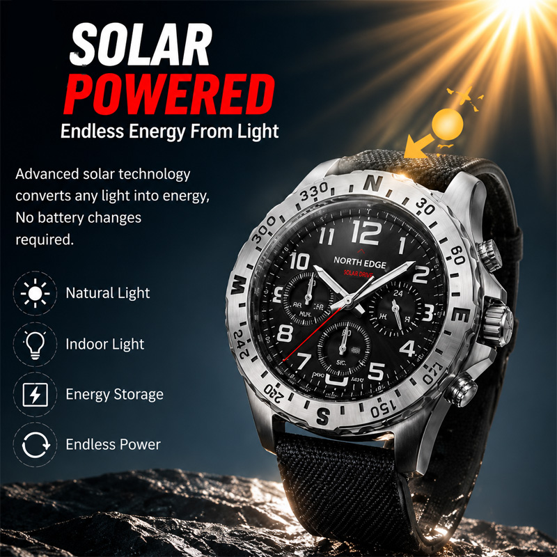นาฬิกาข้อมือผู้ชาย NORTH EDGE  - Chronograph Flyback Watch บทวิจารณ์และราคา