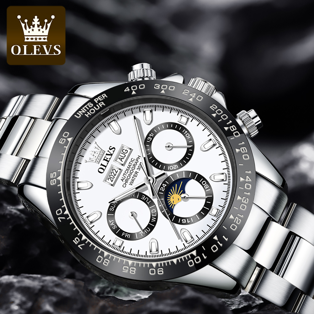 OLEVS 6654 Luxury Mens นาฬิกา  - Chronograph Flyback Watch บทวิจารณ์และราคา