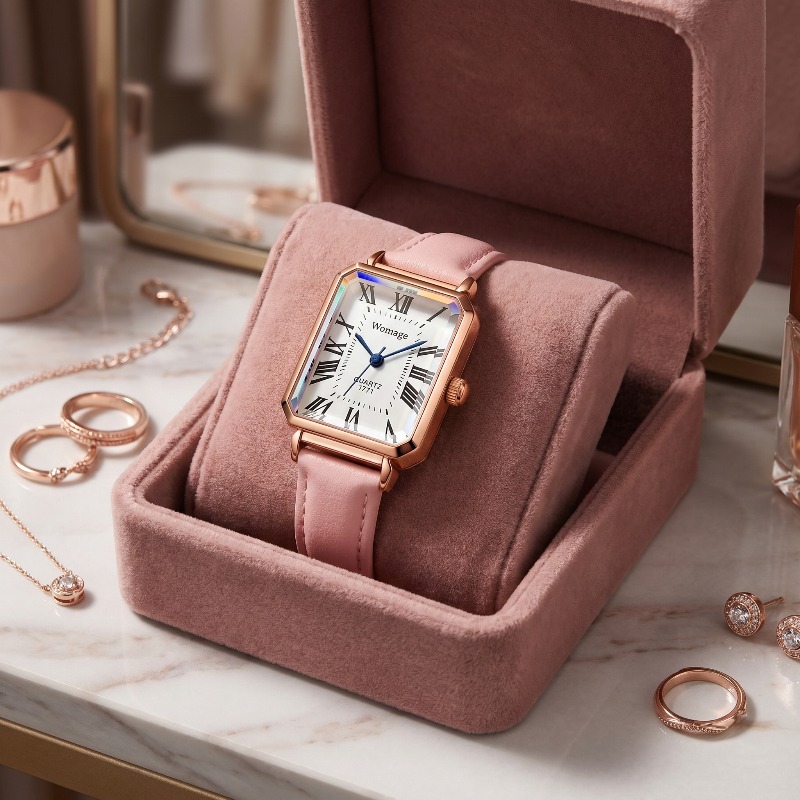 แฟชั่นนาฬิกาควอทซ์ทรงสี่เหลี่ย - Luxury Watch With Leather Strap บทวิจารณ์และราคา