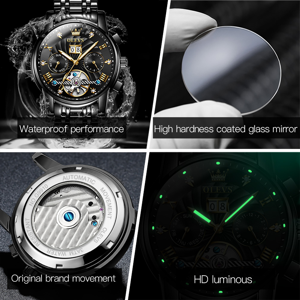OLEVS นาฬิกาผู้ชายคลาสสิก Tour - Chronograph Flyback Watch บทวิจารณ์และราคา