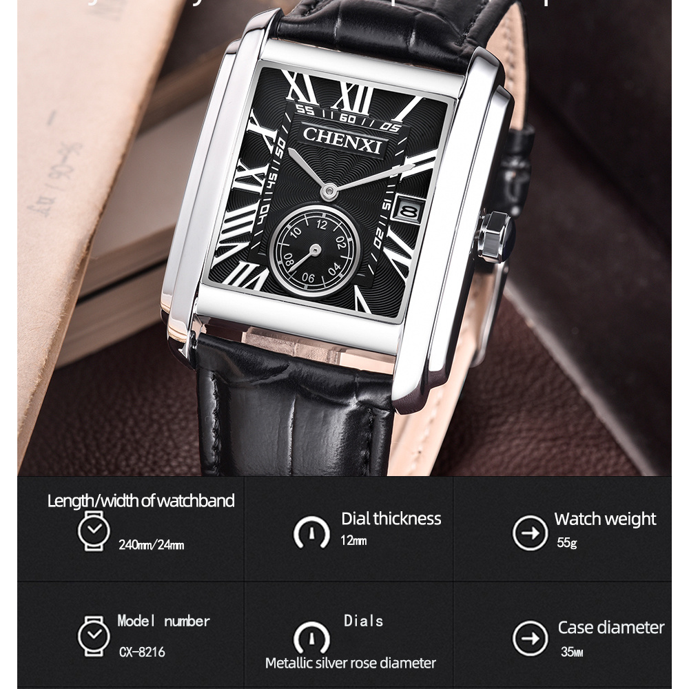CHENXI 8216 แฟชั่นคลาสสิกสแควร - Luxury Watch Magazine บทวิจารณ์และราคา