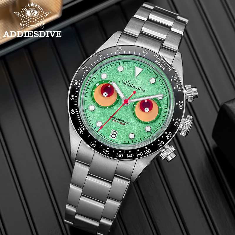 ADDIESDIVE นาฬิกาควอทซ์โครโนกร - Luxury Watch Makes บทวิจารณ์และราคา
