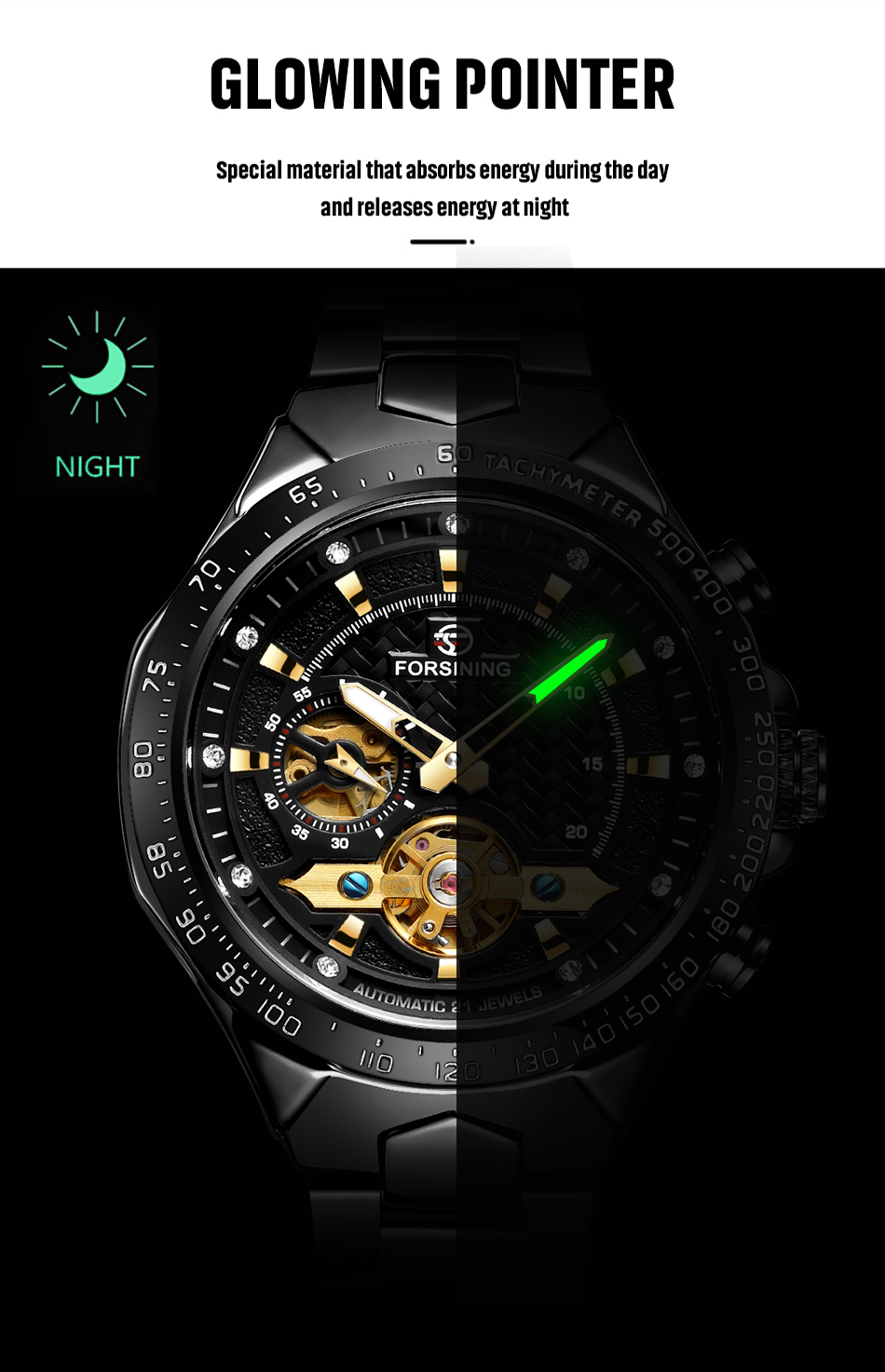 Forsining Diamond Skeleton นาฬ - Luxury Watch And Price บทวิจารณ์และราคา